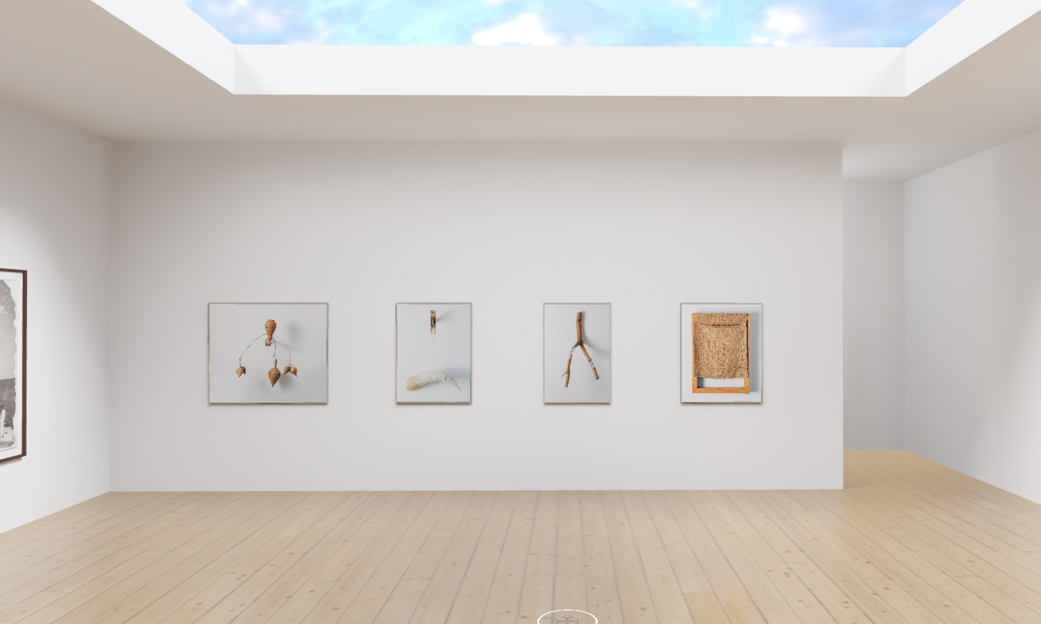 Installation image of an exhibition in a virtual gallery.