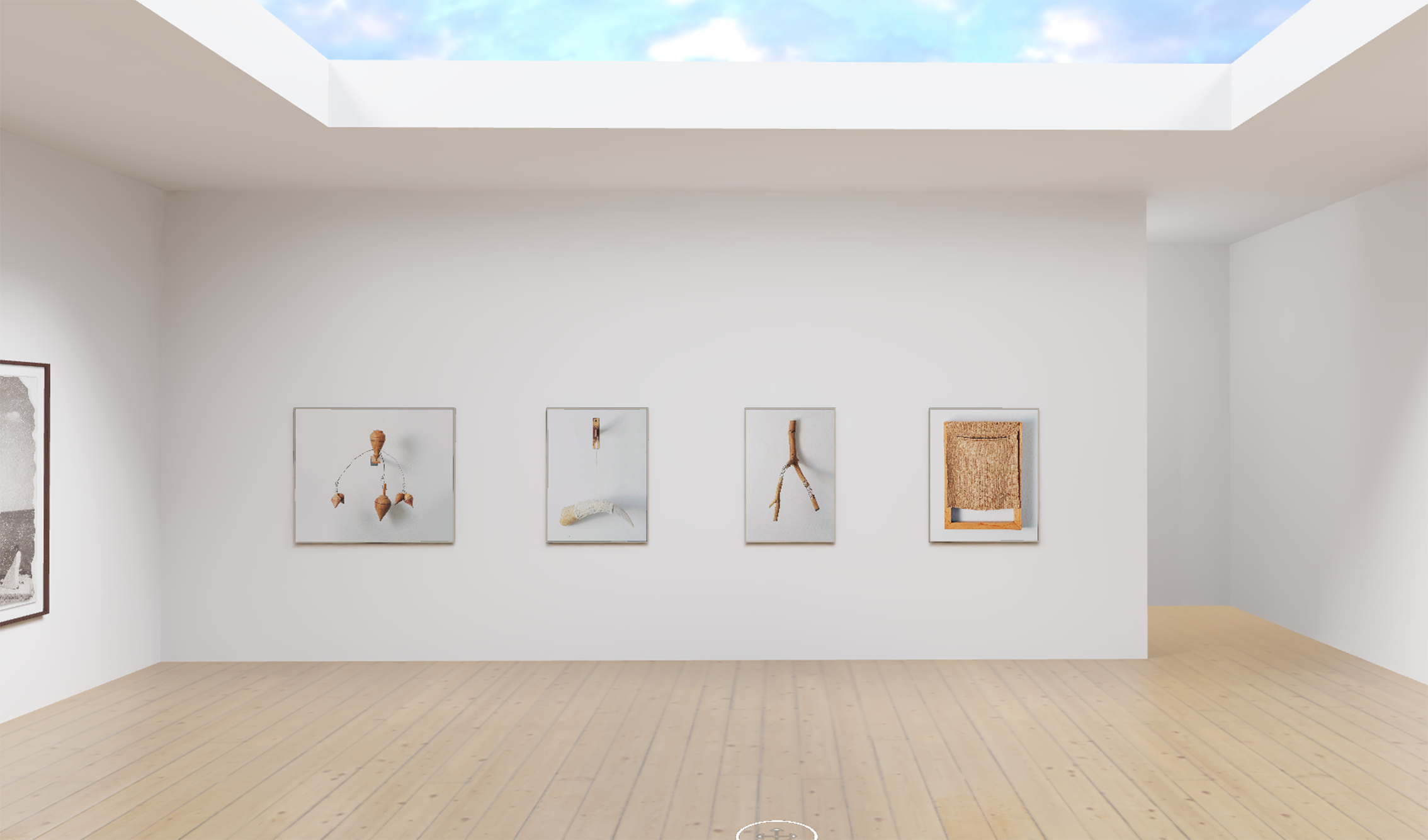 Installation image of an exhibition in a virtual gallery.