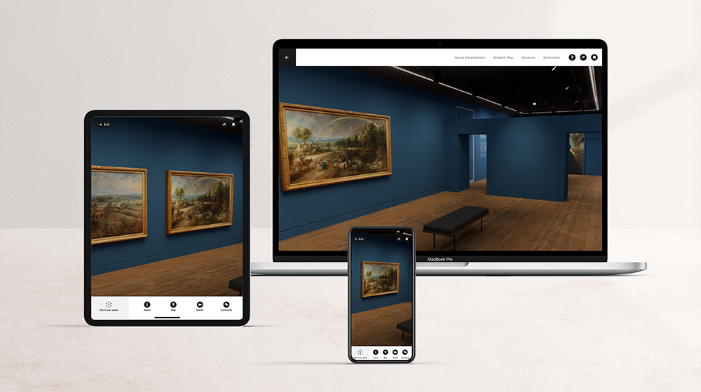 Image of an exhibition on Vortic shown across different devices