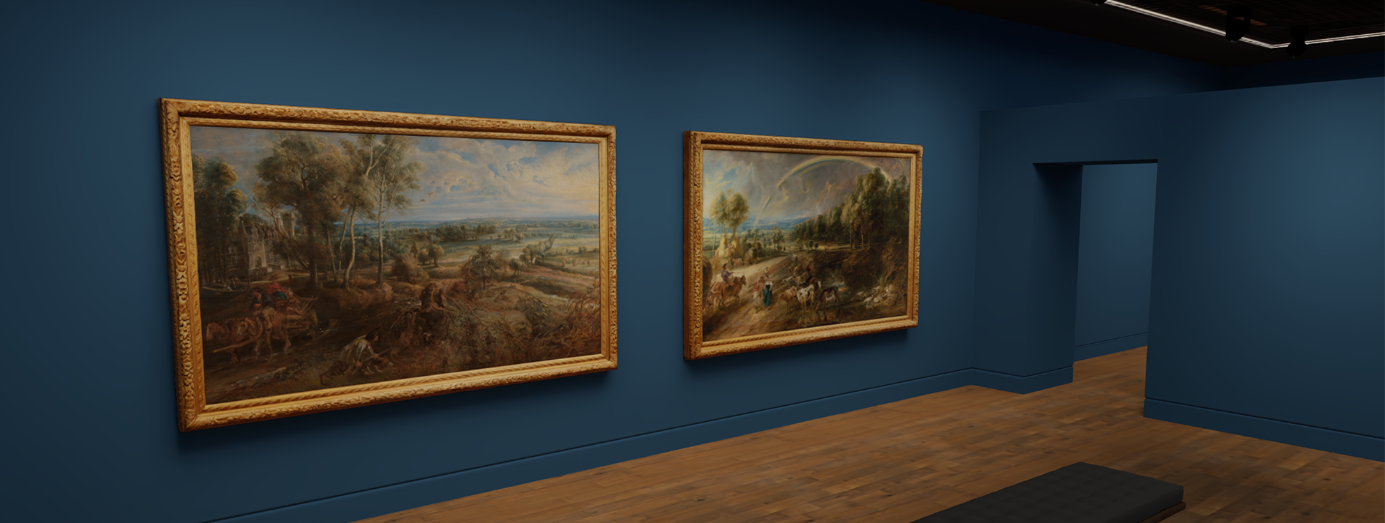 an image showing Rubens paintings in the Wallace Collection, in a virtual gallery.